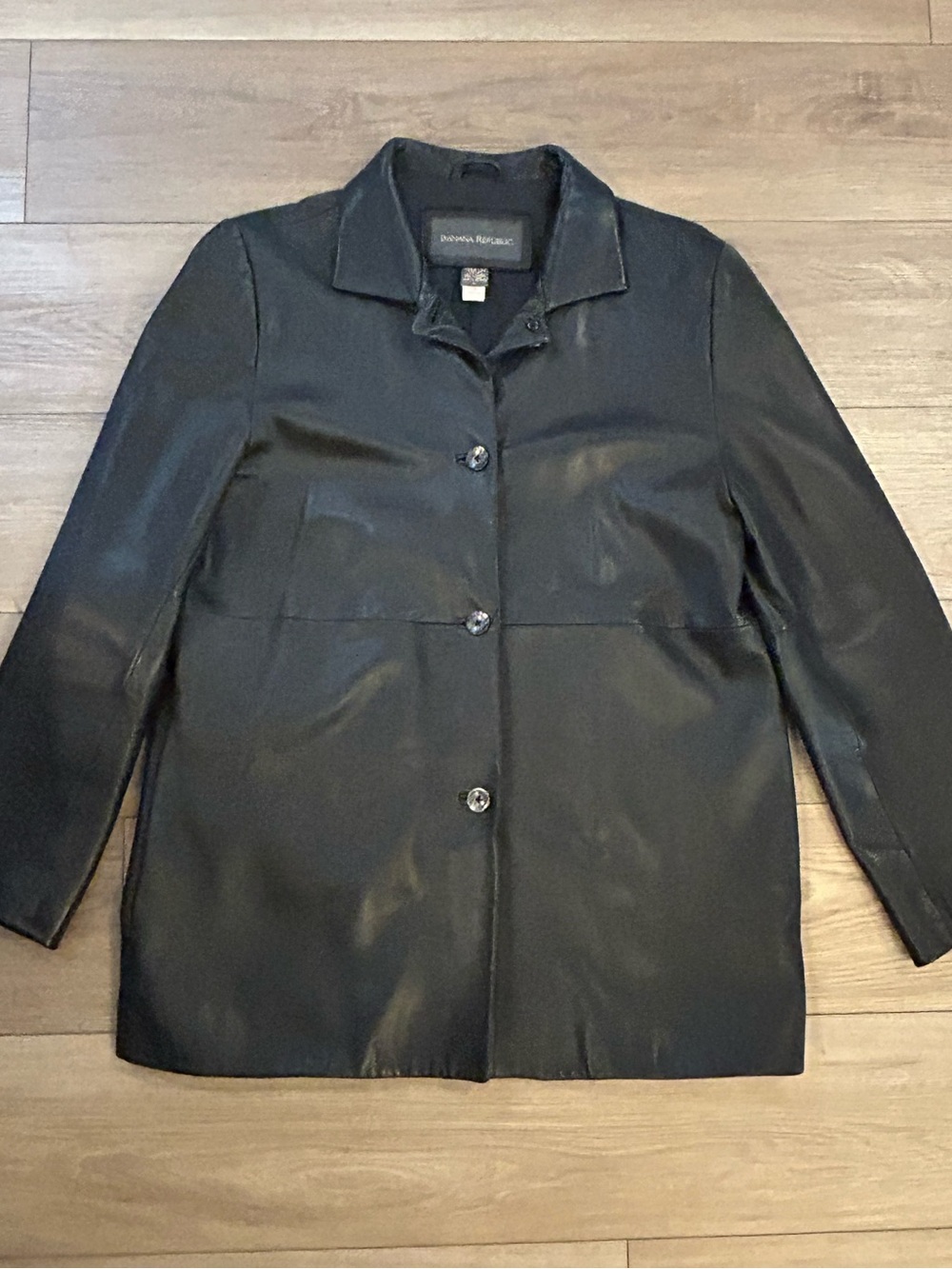 Vintage Banana Republic Leather Jacket Women’s L Black 90s Y2K